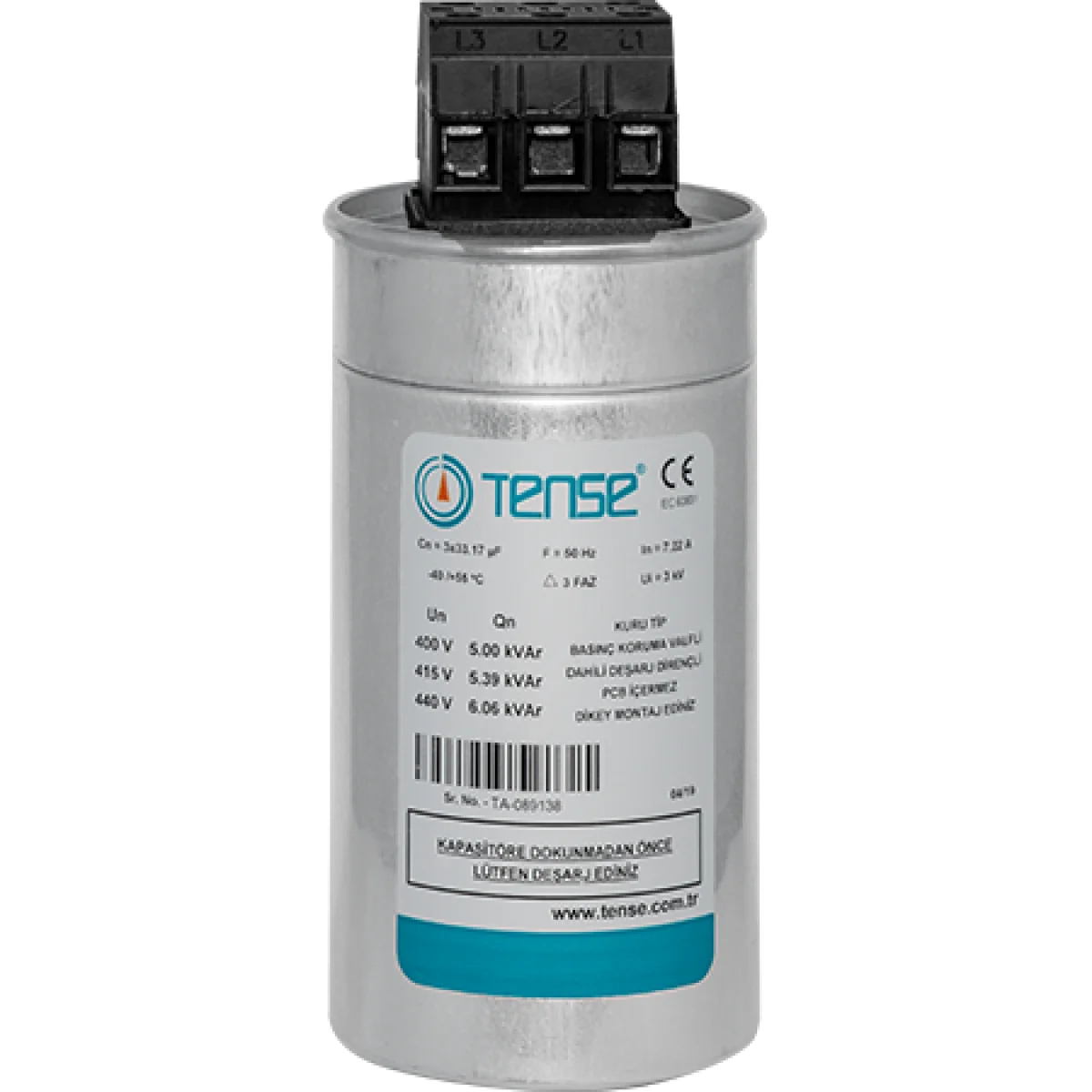 5kvar Trifaze Alçak Gerilim Güç Kondansatörü - Olimpiyat Otomasyon