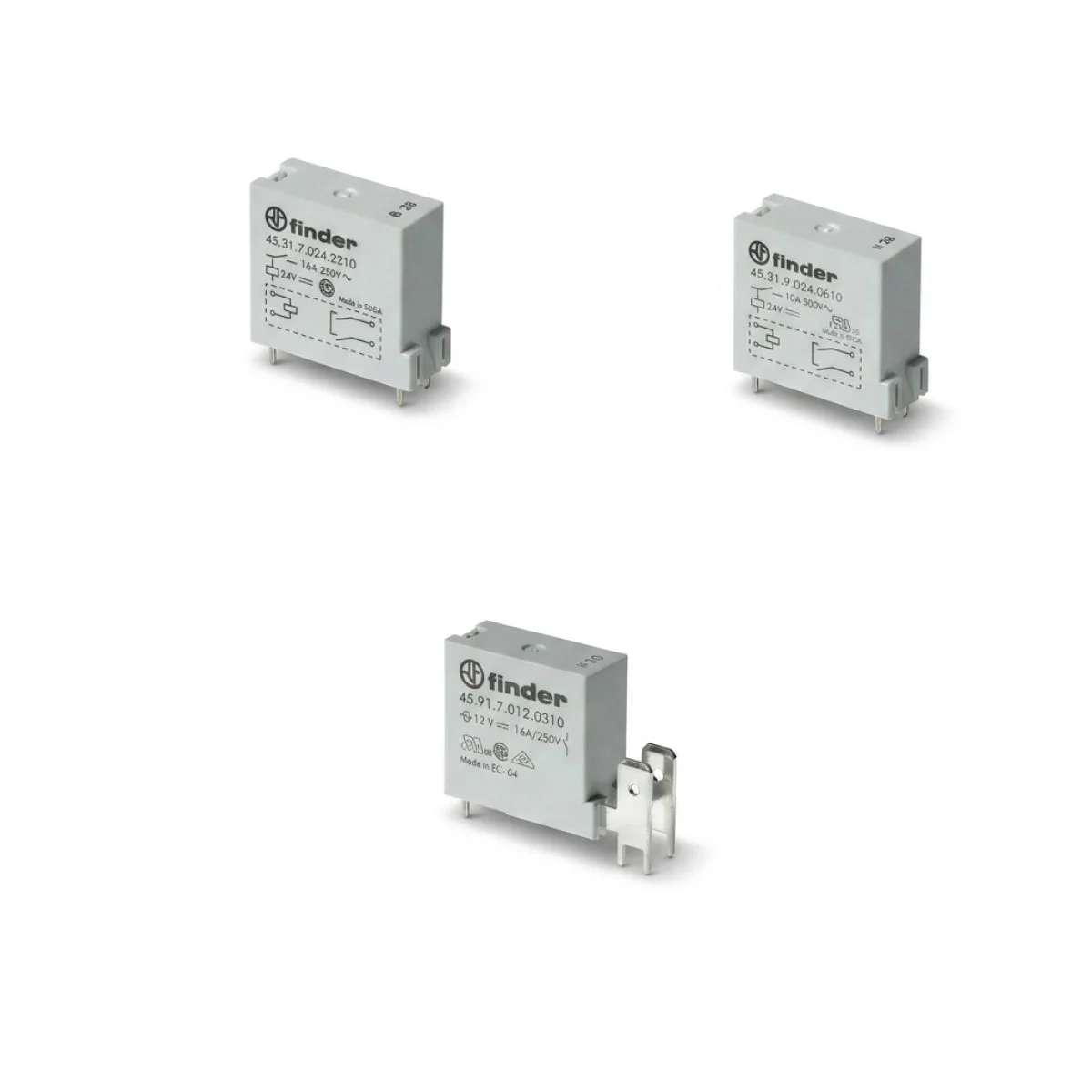 45 Serisi - Minyatür PCB röle + 250 Faston 10-16 A - Olimpiyat Otomasyon